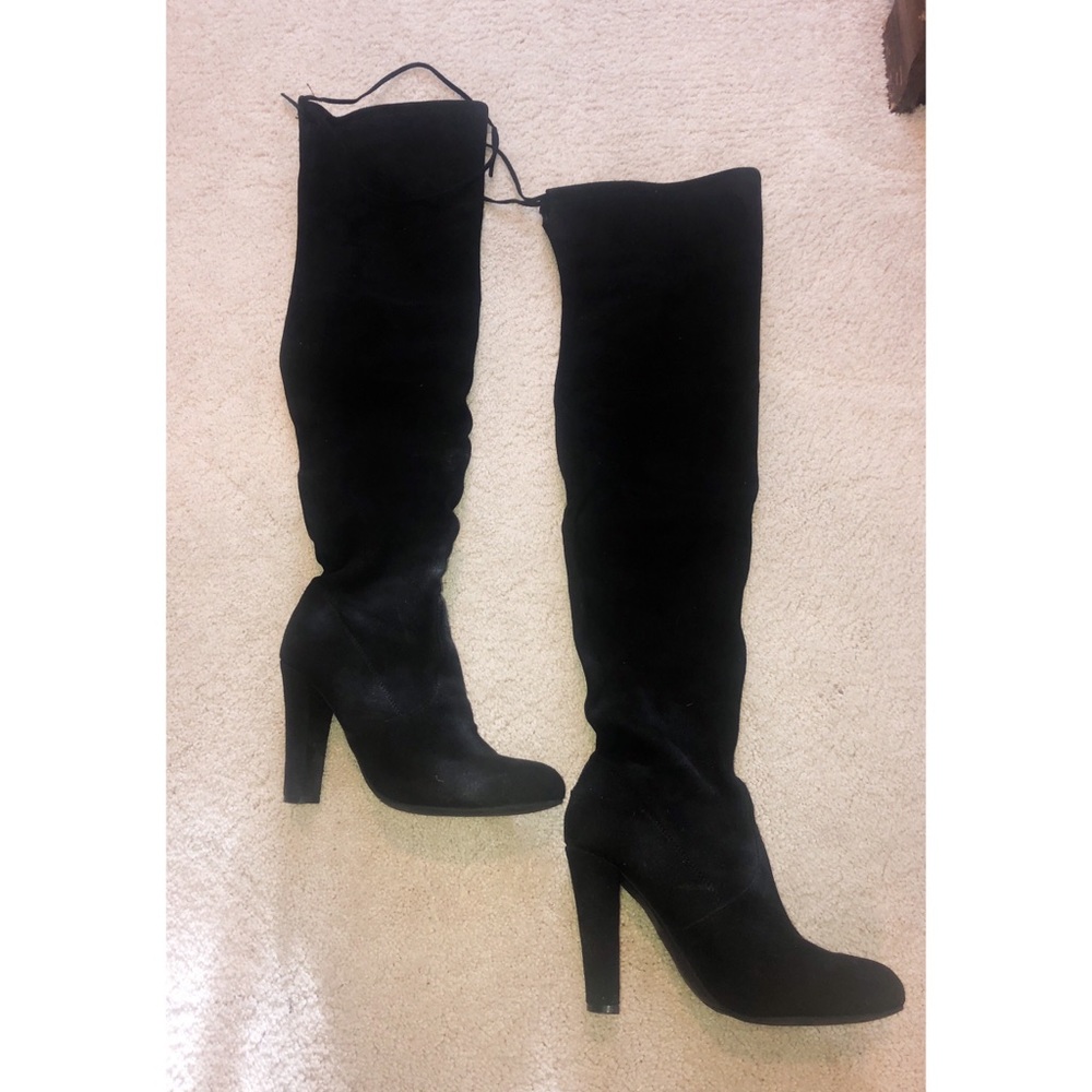 Steve Madden Gorgeous Black Over the Knee Boots